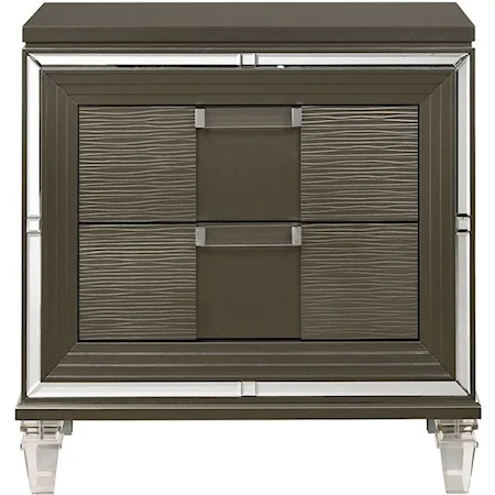 Glam 2-Drawer Nightstand with USB Charging Ports